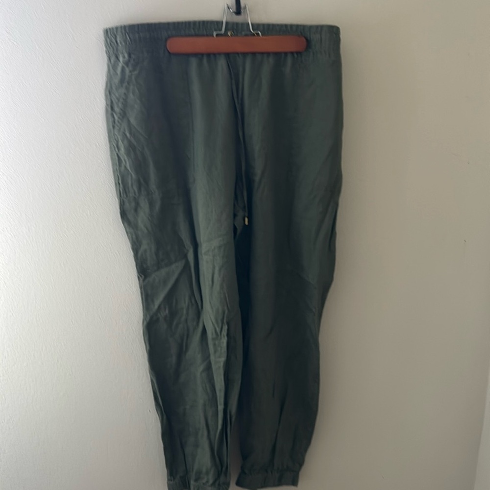 Company Ellen Tracy Sz XXL Elastic ties waist jogger linen pants caped color‎